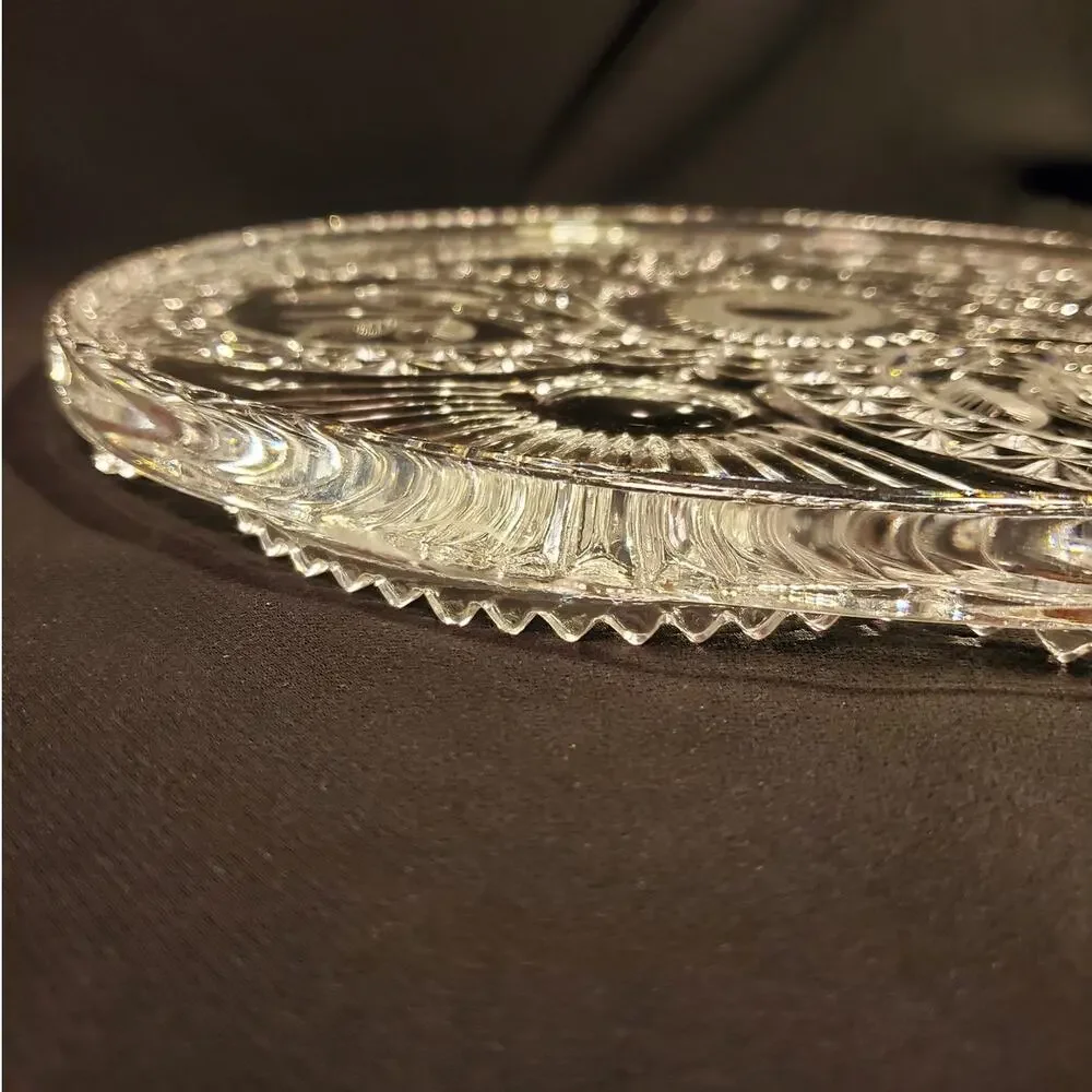 Vintage Hofbaur The Byrdes Clear 12' Cake Plate